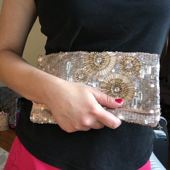 ALDO Pink Sequin Clutch - Picture 6 of 9